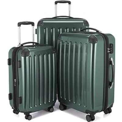Abbildung von HAUPTSTADTKOFFER Alex 3er Kofferset, Trolley Set, Rollkoffer, Reisekoffer, (S, M &amp; L), Waldgrün