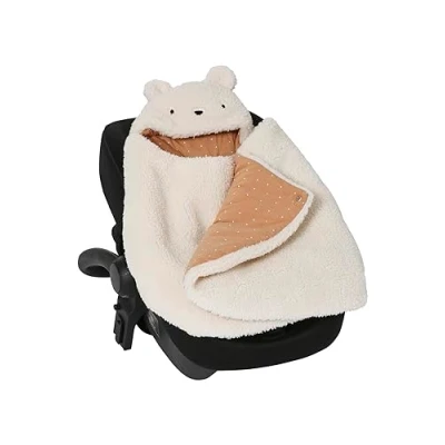 Abbildung von VERTBAUDET2 in 1 Baby Ausfahrsack/Wickelunterlage, Teddy Oeko Texweiß eisbär