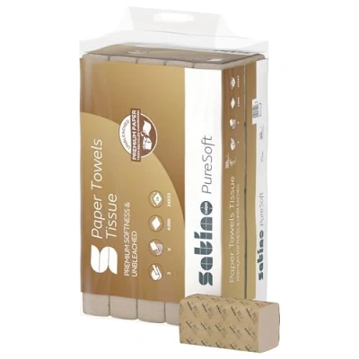 Abbildung von Satino Handtuchpapier PureSoft 277540 V Falz 2 lagig 4.000 Blatt