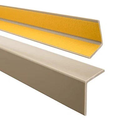 Abbildung von QUEST Winkelprofil 40x40mm Selbstklebendes PVC Gummi Kantenschutzprofil, Elastischer Eckschutz, Kunststoffwinkel für Kanten &amp; Ecken, Beige, 90cm