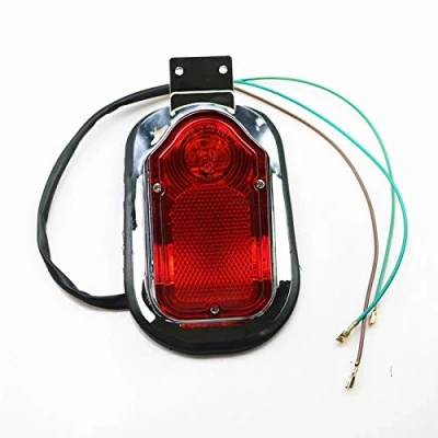 Abbildung von Chrom Motorrad Rot Tombstone Bremslicht für Harley Honda Kawasaki Suzuki Yamaha Chopper Cruiser Touring Custom