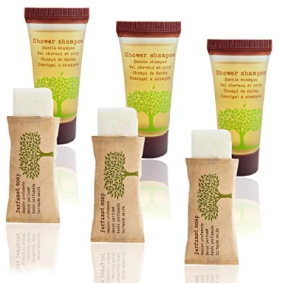 Abbildung von Comfort Pur Hotel Kosmetik Nature Shampoo und Duschgel Tube 25ml 100 St. + Seife 14g Frisch