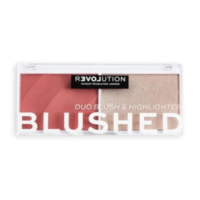 Abbildung von MakeUp Revolution Relove Blushed Duo Blush &amp; Highlighter Matt, Schimmernd Beige, Rosé, Sandgrau Palette