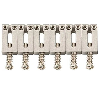 Abbildung von Musiclily Pro 10,5mm Edelstahl SUS Modern Gitarre Tremolo Brücke Saitenreiter für Strat Stratocaster E Gitarre, Originalfarbe (6er Set)