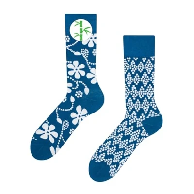 Abbildung von Dedoles Socken Unisex Damen Herren &amp; Kinder Baumwolle viele lustige Designs 1 Paar Geschenk links rechts verschieden, Farbe Blau, Motiv Blaudruck, Gr. 35 38