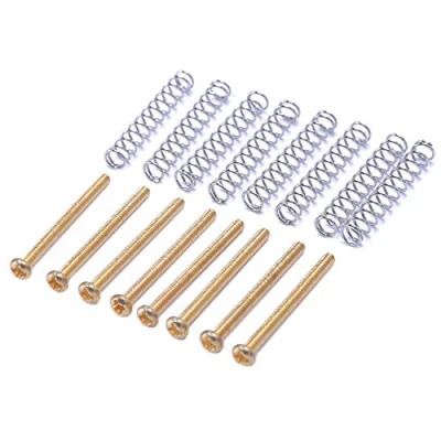 Abbildung von 8 Stueck M2.5x32MM E Gitarre Humbucker Tonabnehmer Hoehenverstellschraube und Pitch 0.4mm Gold