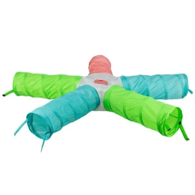 Abbildung von Trixie Spieltunnel, 6 Ausgänge, ausziehbar, Zwergkaninchen, 5xø18cm/47cm