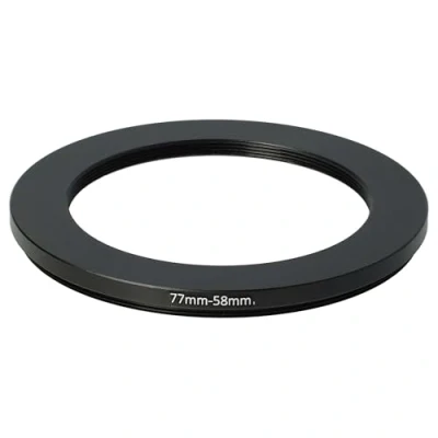 Abbildung von vhbw Step Down Ring Adapter von 77 mm auf 58 für Kamera Objektiv Filteradapter, Metall, Schwarz
