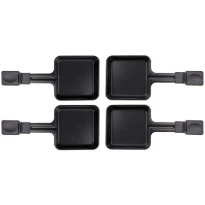 Abbildung von Piebert Raclettepfännchen 4x Raclette Pfännchen 23178 10x10cm, Antihaftbeschichtung, Universell