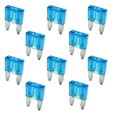 Abbildung von 10 Flachstecksicherung Mini Sicherung 15A / 32V blau