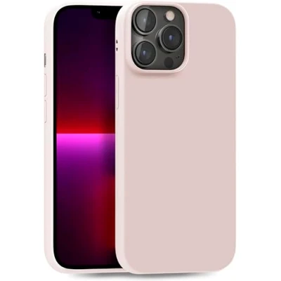 Abbildung von MyGadget Hülle kompatibel mit iPhone 13 Pro Max robuste Handyhülle TPU Case Slim Silikonhülle Back Cover Kratzfest Schutzhülle matt Baby Pink