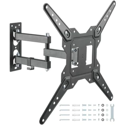 Abbildung von TV Wandhalterung für 26 55 Zoll Bildschirme VESA 100x100 bis 400x400mm Schwenkbare Neigbare und Ausfahren LED, OLED, Flach &amp; Curved Wandhalter Fernsehers Max Last 35 kg