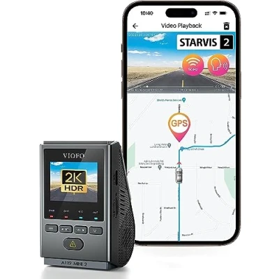 Abbildung von VIOFO Dashcam A119 Mini 2, Front 2,7K 5GHz Wi Fi, 2K 60fps/HDR 30fps Sprachsteuerung, STARVIS 2 Verbesserte Nachtsicht, 1,5&quot; LCD Versteckte Dash Cam Auto, GPS Autokamera, 24h Parkmodus, Sprachausgabe