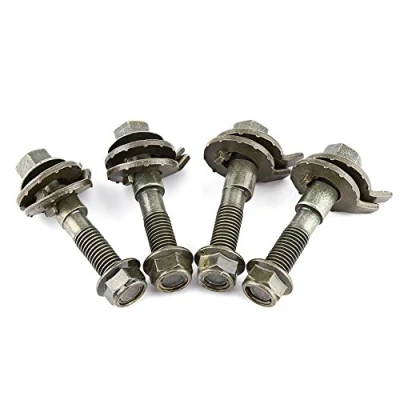 Abbildung von Ausrichtungskit, Akozon Sturzschrauben 4 Stück 14mm Stahl Vierradausrichtung Einstellbarer Camber Kit Nockenschraube