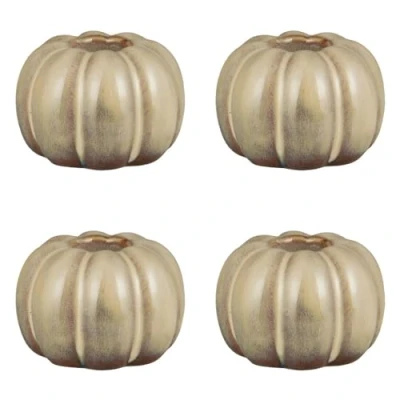 Abbildung von IB Laursen 4tlg. Kerzenhalter Pumpkin Creme braun Kürbis für Stabkerzen