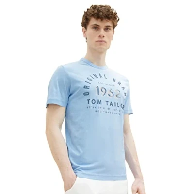 Abbildung von TOM TAILOR Herren T Shirt mit Print aus Baumwolle