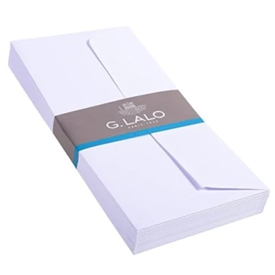 Abbildung von G.Lalo 46700L Umschläge Vélin de France (selbstklebend, DL, 11 x 22 cm, 20 Umschläge, 100 g) weiß