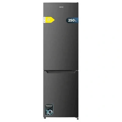 Abbildung von Cecotec Kühl Gefrierkombination Bolero CoolMarket Combi 250 Dark D. Inverter Plus Kompressor, Dunkler Edelstahl 180X55Cm, 250L, No Frost, Klasse D, Multi Air Flow, Fast Cooling, Humidity Box Schublade