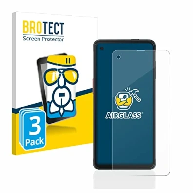 Abbildung von BROTECT Schutzglas für Samsung Galaxy XCover Pro (3 Stück) Schutzfolie Panzer Folie Glas [Extrem Kratzfest 9H, Anti Fingerprint, Ultra Transparent]