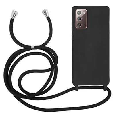 Abbildung von MyGadget Handykette für Samsung Galaxy Note 20 [ Hülle mit verstellbaren Band ] TPU Handyhülle Handyband zum Umhängen Kordel Schnur Case Schutzhülle Schwarz
