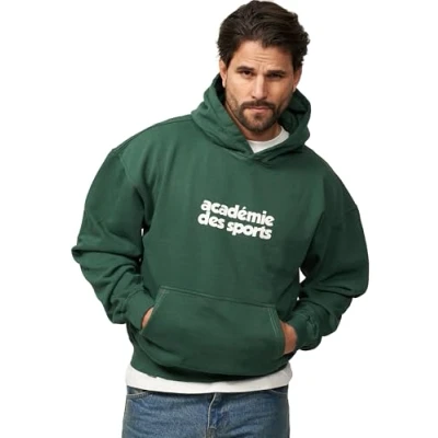 Abbildung von behype. Herren Oversize Hoodie Kapuzenpullover Einfarbig Heavy Pullover Kapuzen Sweatshirt Für Männer BHS_Herren_6033 Forest Green Washed L