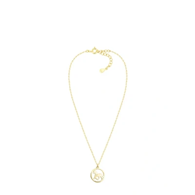Abbildung von Sofia Milani Damen Halskette 925 Silber vergoldet/golden Kreis Pferd Anhänger N0703
