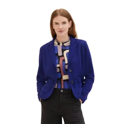 Abbildung von TOM Tailor MIT Reverskragen Strickjacke, Damen, Größe: XXL, Crest blue melange