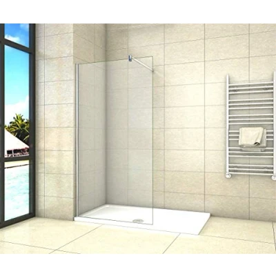 Abbildung von Aica Sanitär Duschwand Walk In Dusche 90cm Duschabtrennung 10mm NANO Glas Duschtrennwand 200cm Höhe