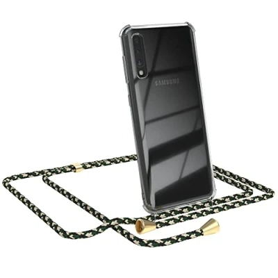 Abbildung von EAZY CASE Handykette kompatibel mit Samsung Galaxy A50 / A30s A50s Handyhülle Umhängeband, Handykordel Schutzhülle, Silikonhülle, Hülle Band, Stylische Kette, Grün Camouflage