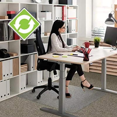 Abbildung von Floortex Revolutionmat Bodenschutzmatte aus Co Polyester für Teppichböden bis 9 mm Florhöhe, transparent, 120 x 90 cm