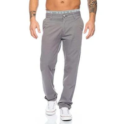 Abbildung von Rock Creek Herren Designer Chino Stoff Hose Chinohose Regular Fit Herrenhose W29 W40 RC 2083 [RC Grau W32 L32]
