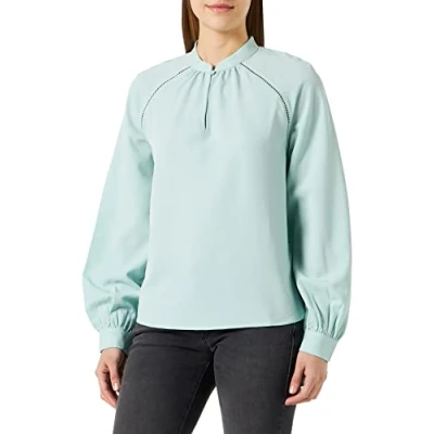 Abbildung von Q/S by s.Oliver Damen Bluse, Bluse langarm, Blue Green, 36 EU