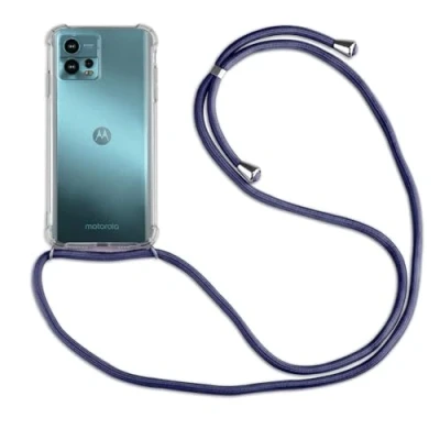 Abbildung von betterfon Handykette für Motorola Moto G72 Smartphone Halskette Hülle Handyhülle mit Kordel zum Umhängen in Blau
