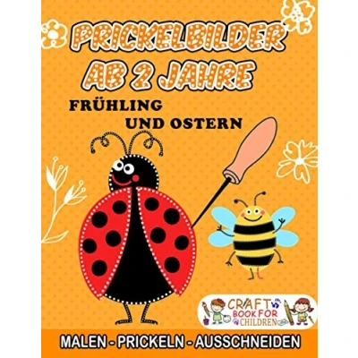 Abbildung von PRICKELBILDER ab 2 JAHRE: Malen, Prickeln, Ausschneiden und Basteln! Prickelblock für Jungen Mädchen Bastelbuch Kinder .