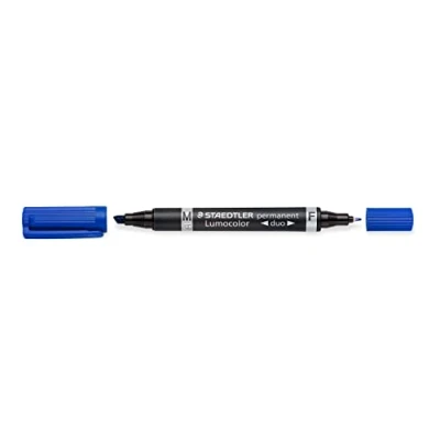 Abbildung von STAEDTLER 348 3 Lumocolor Zweispitzmarker permanent, 10 Stück, blau