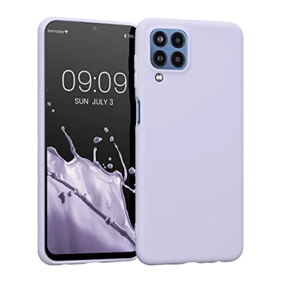 Abbildung von kwmobile Hülle kompatibel mit Samsung Galaxy M33 5G weiches TPU Silikon Case Cover geeignet für kabelloses Laden Lavendel