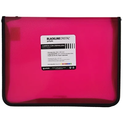 Abbildung von Grafoplas 4800654 Schreibmappe mit Reißverschluss, Fuchsia, A4 +