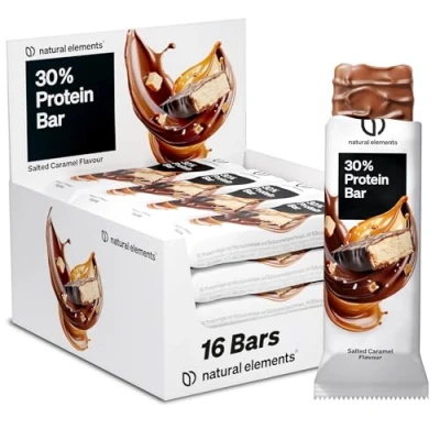 Abbildung von Proteinriegel Salted Caramel Low Sugar Eiweißriegel 13g Protein und 158kcal pro Riegel 16x45g, vegetarisch, ohne Palmöl in Deutschland laborgeprüft