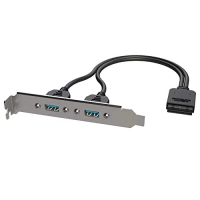 Abbildung von LINKUP Dual USB 3.0 Type A Female Panel Mount to Motherboard Internal IDC 20 Pin Header Adapter