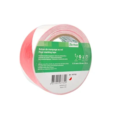 Abbildung von Tarifold Pro Bodenmarkierungsband Warnfarben 50mmx33m rot/weiß