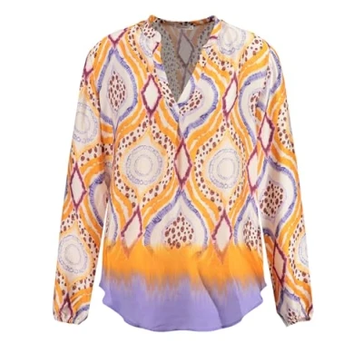 Abbildung von KEY LARGO Damen Yoko v Neck Bluse, orange (1390), X Large