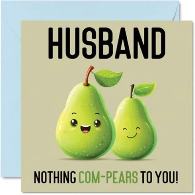 Abbildung von Stuff4 Geburtstagskarten für Ehemann Nothing Com Pears lustige Geburtstagskarte von der Ehefrau, Geburtstagsgeschenke, 145 mm x mm, Witz Grußkarten Männer und Ihn