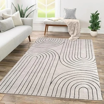 Abbildung von TT Home Teppich &quot;Tropana 701&quot;, rechteckig, 15 mm Höhe, Wohnzimmer Kurzflor Geometrisches Design Regenbogen Floral Blätter