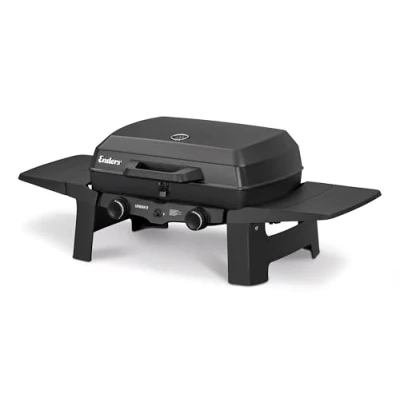 Abbildung von Enders Gasgrill Urban II, Tischgrill, Grillen , Kochen und Backen Funktion, 2 Brenner Edelstahl, mit Grill Thermometer, Balkon Camping Grill, Aluguss Gehäuse, Gusseisen Rost #2070