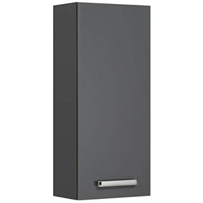 Abbildung von Pelipal Badezimmer Hängeschrank Quickset 311 in Anthrazit Glanz, 30 cm breit Bad Wandschrank mit 1 Tür und 2 Einlegeböden