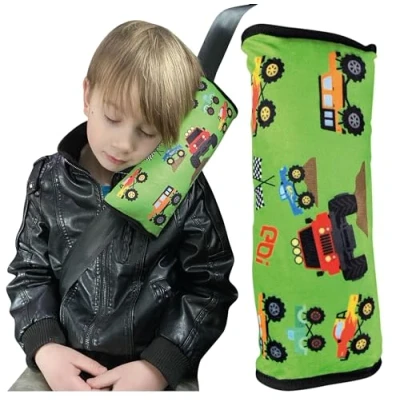 Abbildung von HECKBO 1x Auto Gurtkissen mit Monster Trucks