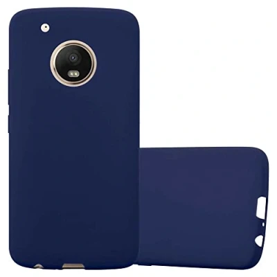 Abbildung von Cadorabo Hülle kompatibel mit Motorola Moto G5 Plus Schutzhülle TPU Silikon Case Candy Design Slim Kratzfest Weiche Gummi Rundumschutz für in Blau