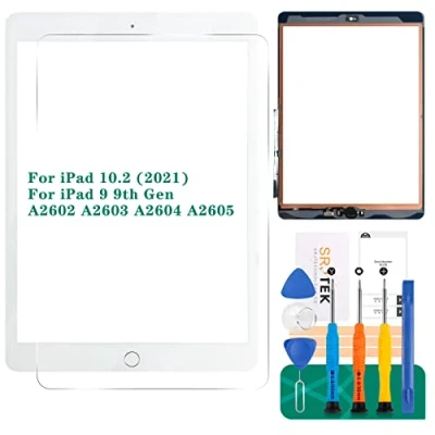 Abbildung von Touchscreen für iPad 9. Generation 9 A2602 Bildschirm Ersatz 10.2 2021 Digitizer A2603 A2604 A2605 Glas Sensor Panel (mit Home Taste) (weiß)