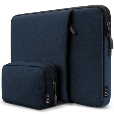 Abbildung von ZYB 13.3 Zoll Laptop Hülle,MacBook Tasche für MacBook Air 13 M3 M2 M1 2024 2023 2012,MacBook Pro 14/13 2022 2021 2012,Surface Laptop,MateBook D14,Lenovo Dell Schutzhülle Sleeve Blau