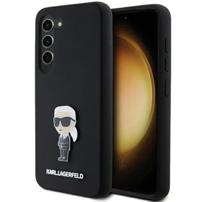 Abbildung von CG Mobile Karl Lagerfeld KLHCS23SSMHKNPK Hülle für S23 S911 Schwarz Silicone Ikonik Metal Pin